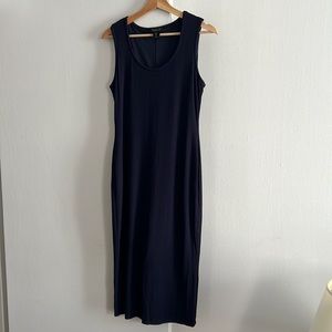Navy Ribbed Maxi Dress
